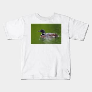 By her side - Common loon Kids T-Shirt